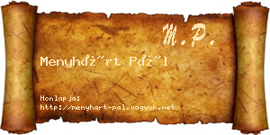 Menyhárt Pál névjegykártya